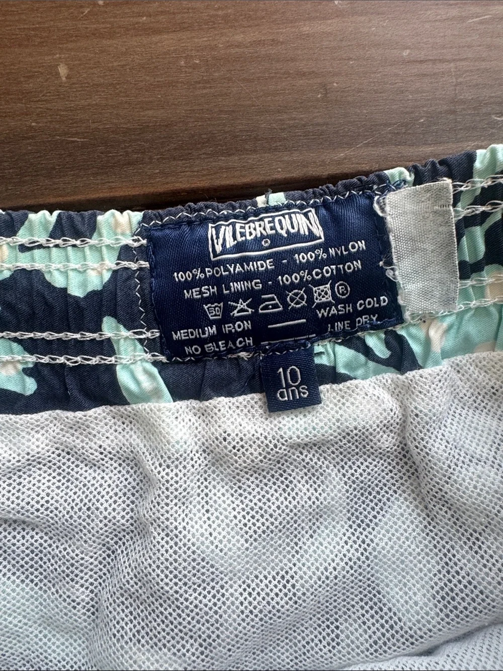 Vilebrequin Navy Swim Trunks with Light Aqua Sea Life Print